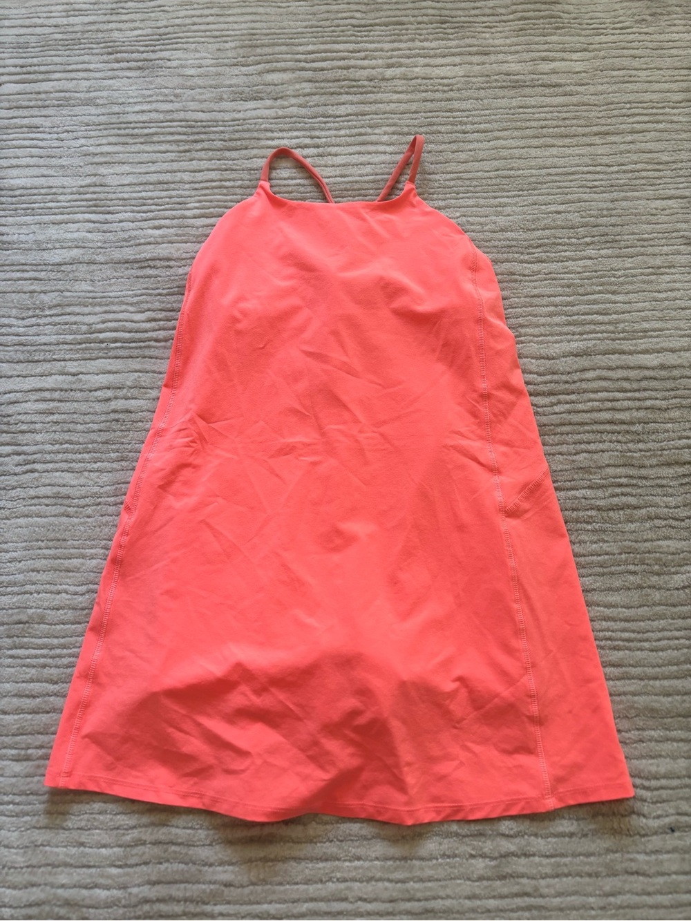 Coral Pink Spaghetti Strap Active Dress